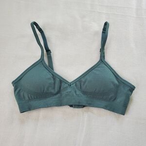 Kaylon Yoga Dark Seafoam Green Bralette Size XS Nylon/Spandex NWOT